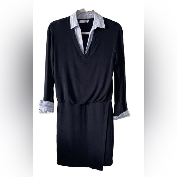 Bailey 44 Layered Look Mini Shirt Dress Women's Blue Small Preppy Chic Casual - Picture 5 of 7